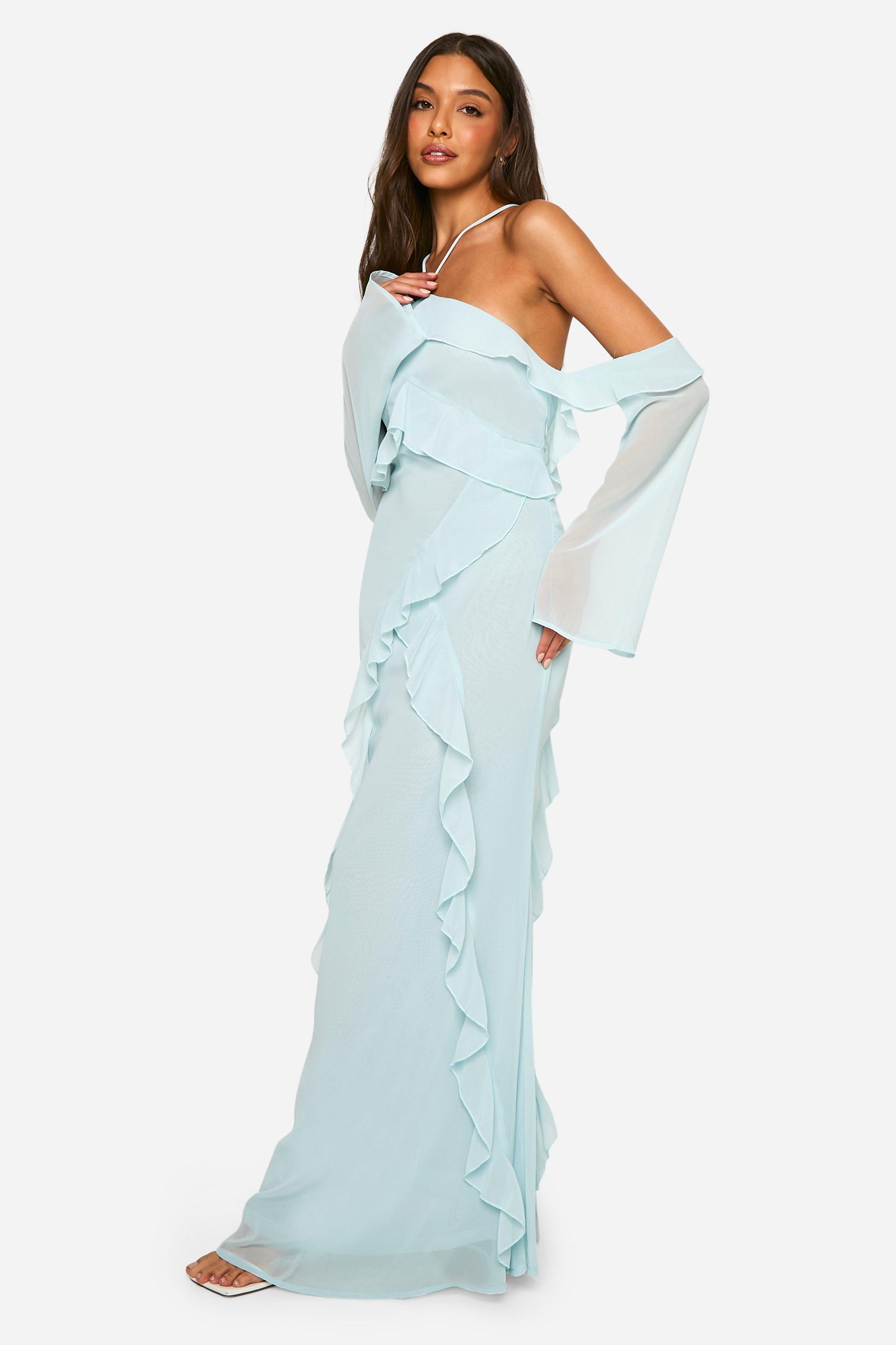 Plus Floral Jacquard Ruffle Maxi Dress | boohoo USA